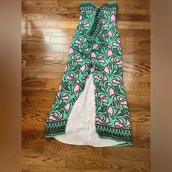 MILLY OF NEW YORK SILK STRAPLESS MAXI DRESS SZ 2 - Picture 9 of 14